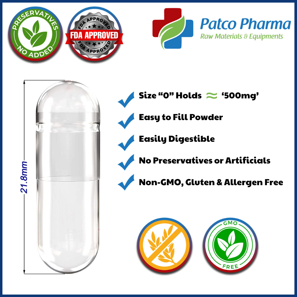 Size 00 Clear Empty Gelatin Capsule Bulk Buy 75000Pcs