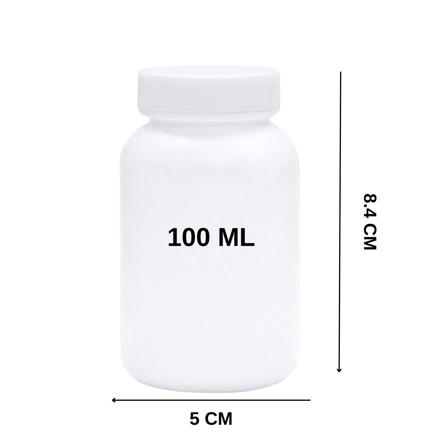White HDPE Empty Sample Bottles 60ml to 150ml