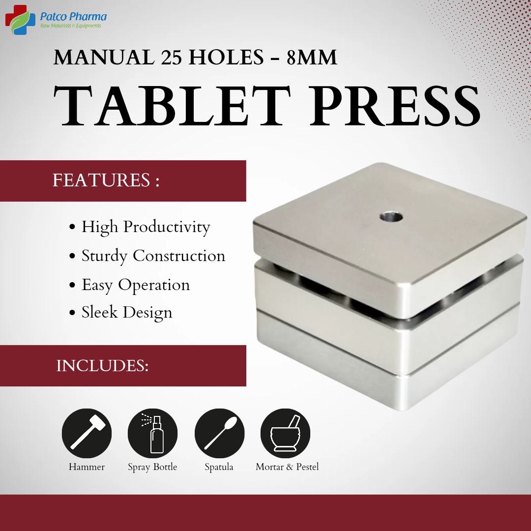 25 Holes Manual Tablet Press Size Machine (8mm)