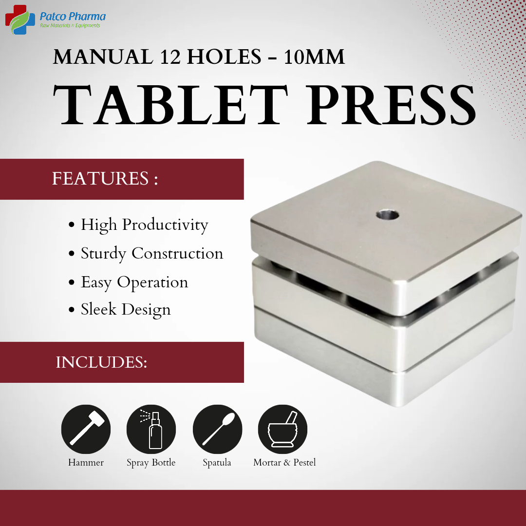 12 Holes Manual Tablet Press Size Machine (10mm)