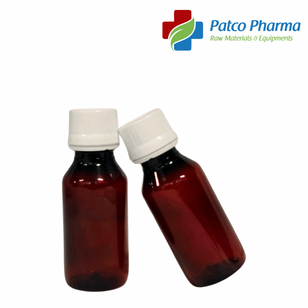 100ml Empty Amber PET Syrup Bottles : Perfect for pharmaceuticals, Patco Pharma, Plastic Containers, patco-pharma-100ml-empty-amber-pet-syrup-bottles-amber-white-seal-caps, , Patco Pharma