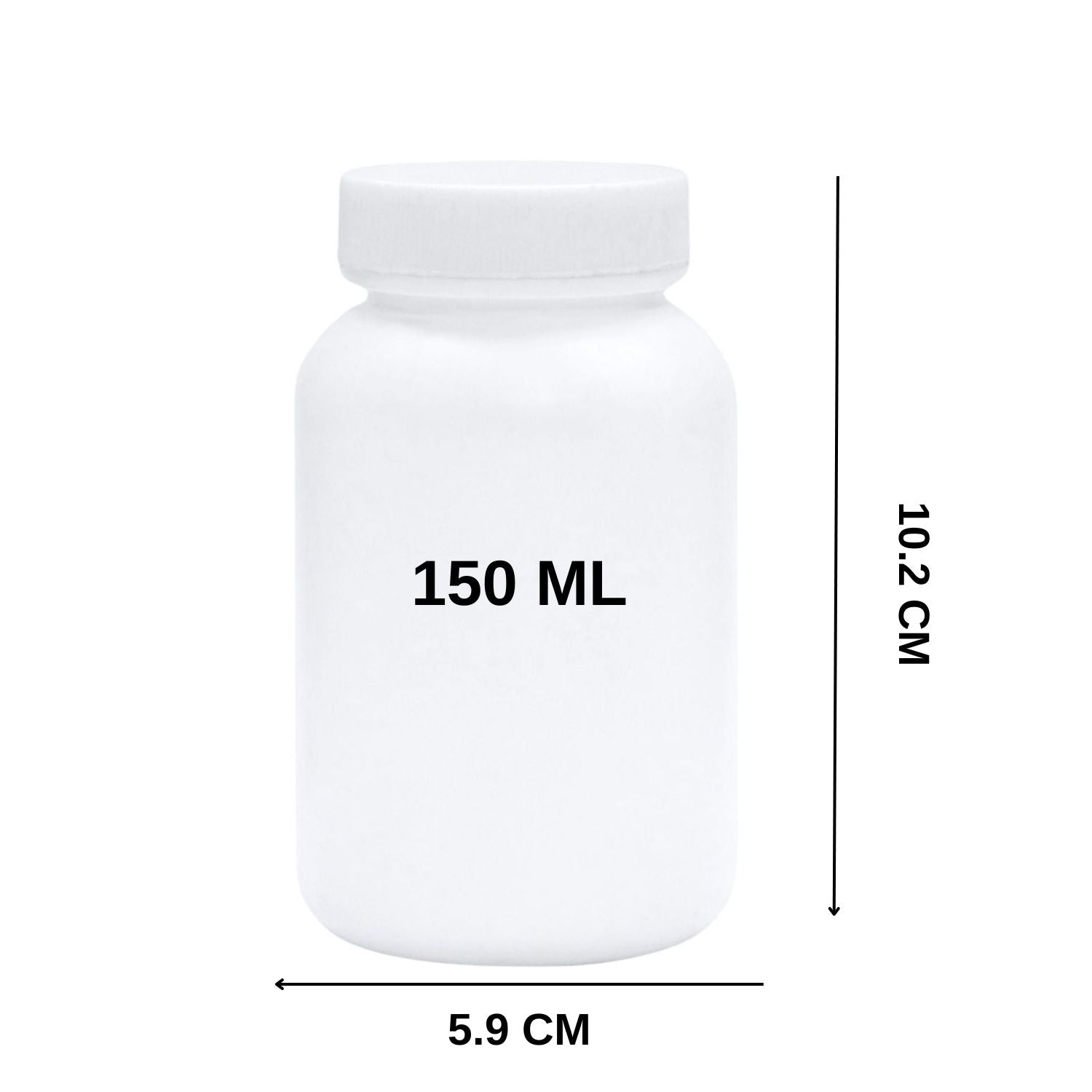 White HDPE Empty Sample Bottles 60ml to 150ml