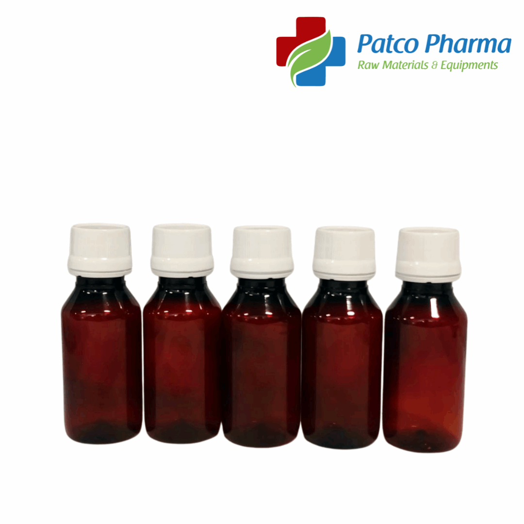 100ml Empty Amber PET Syrup Bottles : Perfect for pharmaceuticals, Patco Pharma, Plastic Containers, patco-pharma-100ml-empty-amber-pet-syrup-bottles-amber-white-seal-caps, , Patco Pharma