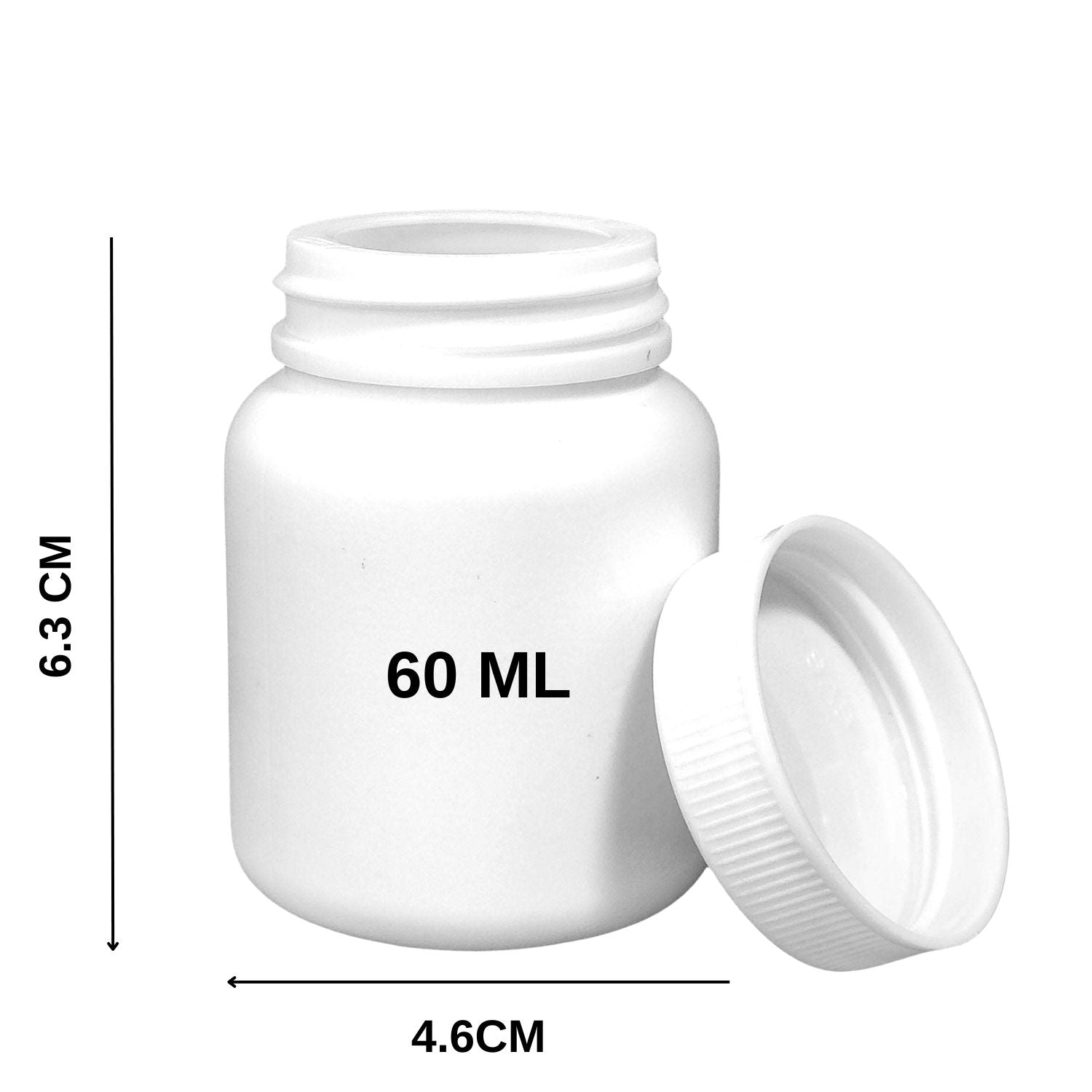 White HDPE Empty Sample Bottles 60ml to 150ml