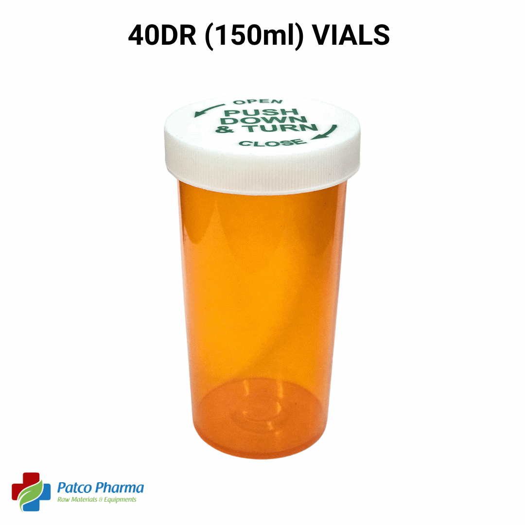 40DR (150ml) Vials: Secure Medication Storage Containers, Patco Pharma, Plastic Containers, vials-containers-for-medication-40-dram, 150ml, 40 vial, 40DR, 40dr vials, amber vials, conical vial, crc, dram vials, laboratory vials, plain vial, plastic vials, plastic vials with caps, plastic vials with screw caps, prp vial, sample collection vials, sample vials, small vials, sterile empty vials, type of vial, vial amber, vials, Vitamin Dosage Capsules, Patco Pharma