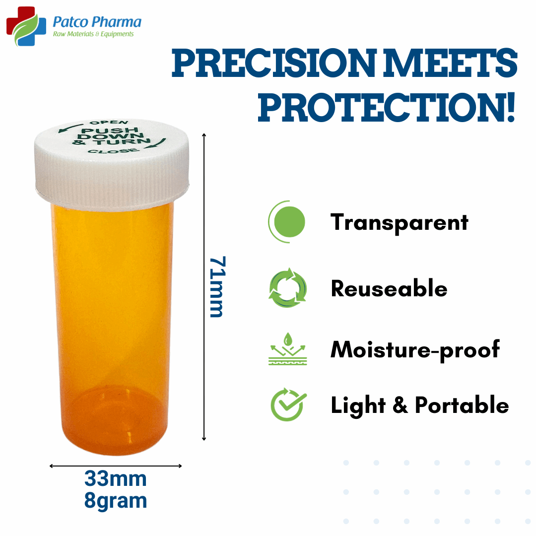 8DR (30ml) Vials: Secure Medication Storage Containers, Patco Pharma, Plastic Containers, vials-containers-for-medication-8-dram, 30ml, 8 dram, 8DR, 8DR vial, amber vials, conical vial, crc, dram vials, laboratory vials, plain vial, plastic vials, plastic vials with caps, plastic vials with screw caps, prp vial, sample collection vials, sample vials, small vials, sterile empty vials, type of vial, vial, vial amber, vials, Vitamin Dosage Capsules, Patco Pharma