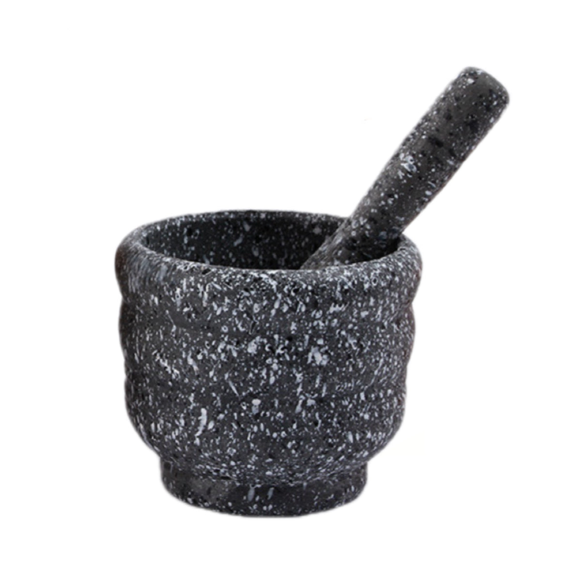 Granite-Colored Food-Grade Plastic Mortar & Pestle Set