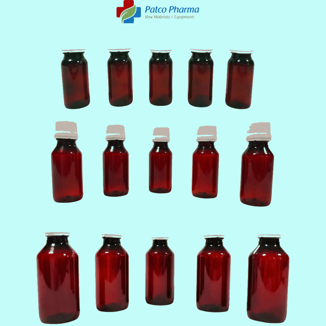 100ml Empty Amber PET Syrup Bottles : Perfect for pharmaceuticals, Patco Pharma, Plastic Containers, patco-pharma-100ml-empty-amber-pet-syrup-bottles-amber-white-seal-caps, , Patco Pharma