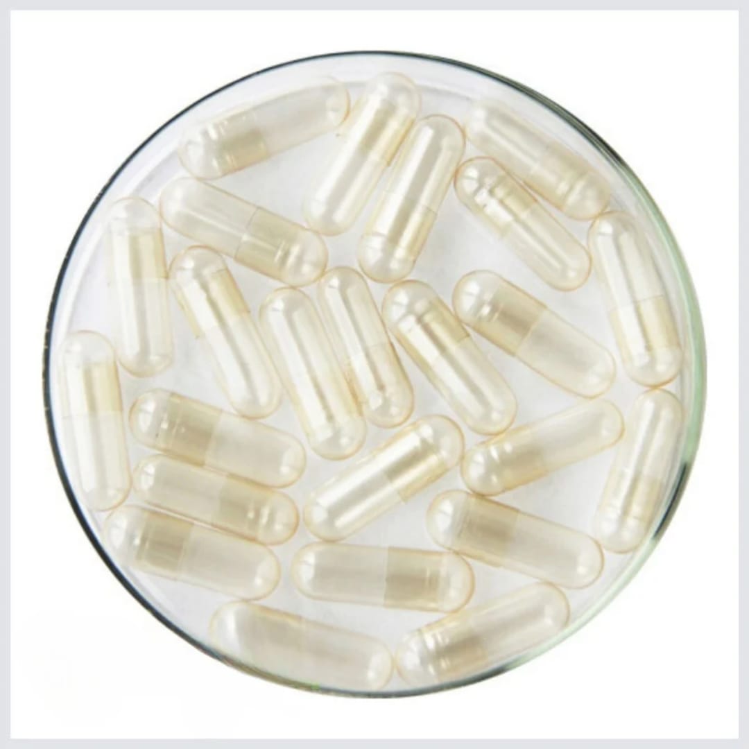 Size 2 Transparent Empty Vegetarian Capsule (370mg powder capacity)
