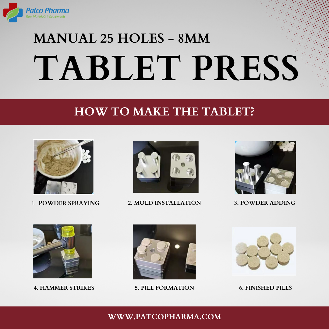 25-Punch 8mm Manual Tablet Maker