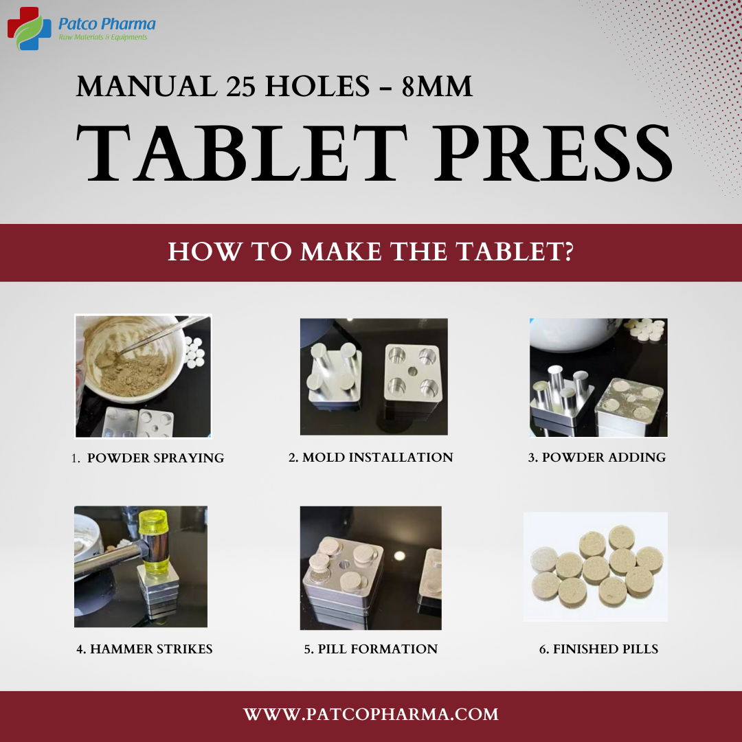 25 Holes Manual Tablet Press Size Machine (8mm)