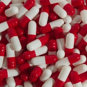 Size 4 Red/White Empty Gelatin Capsule(200mg powder capacity)