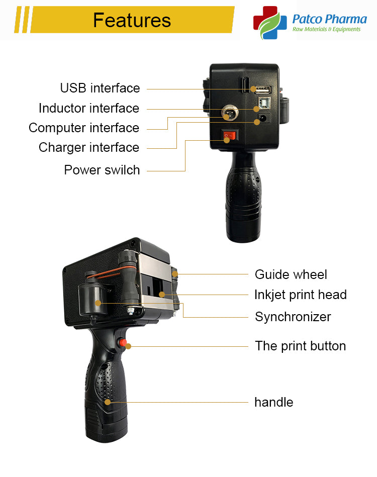 Multifunctional Handheld Inkjet Printing Machine | Model: 1530, Patco Pharma, Machines & Tools, multifunctional-handheld-intelligent-inkjet-printing-machine-date-number-logo-expiry-date-label-coding-machine-with-led-screen, , Patco Pharma