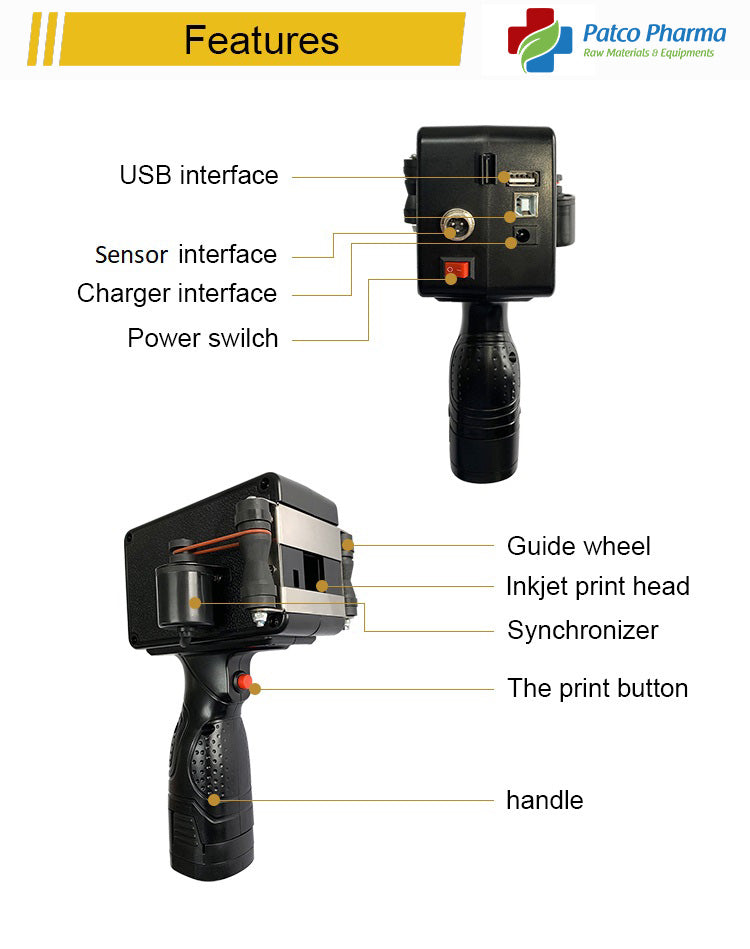 Handheld Printing Machine - Model: 1760, Patco Pharma, Machines & Tools, handheld-intelligent-printing-machine-date-number-logo-expiry-date-label-coding-machine-with-led-screen, , Patco Pharma