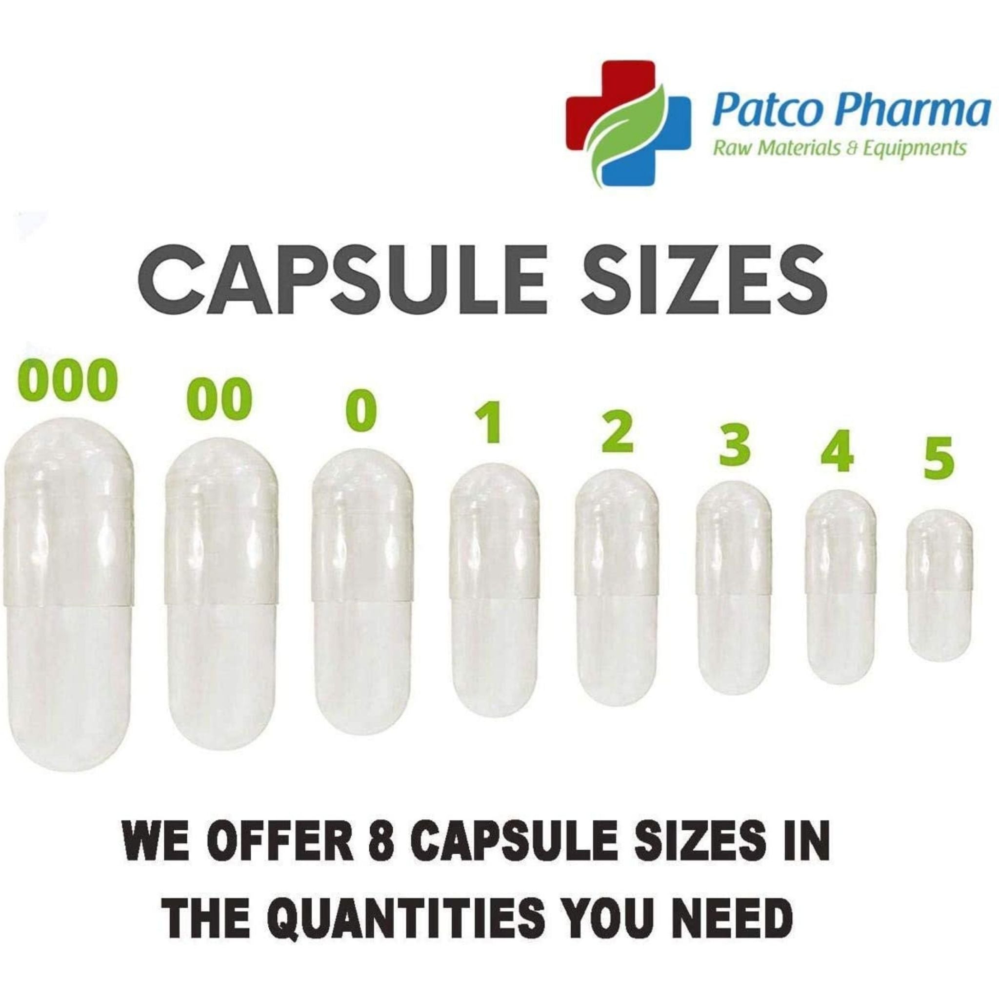 Empty Gelatin Capsule - Size 1, Patco Pharma, Gelatin Capsules, empty-gelatin-capsule-size-1, 400 mg, size 1 capsule, Patco Pharma