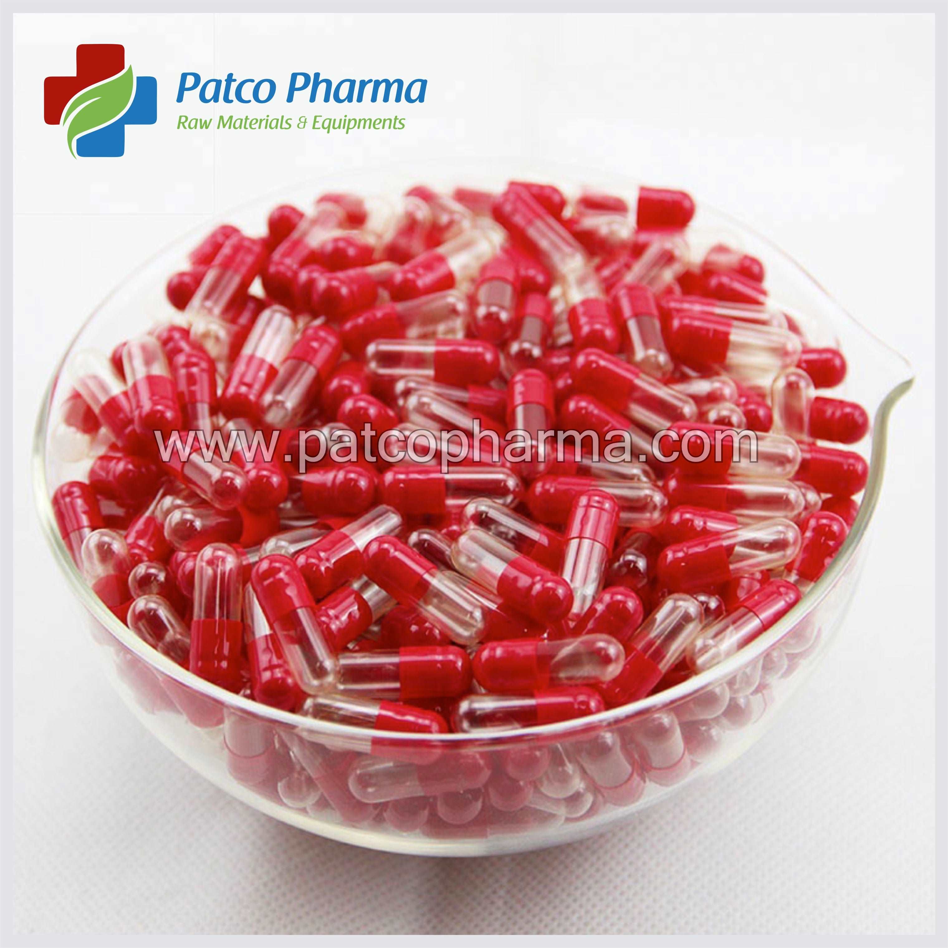 Size 2 Red/CT Empty Gelatin Capsule Patco Pharma