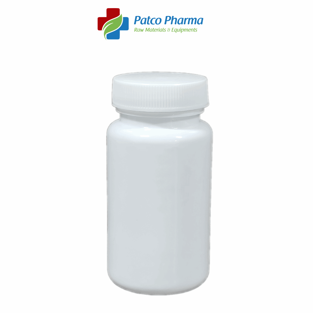 150 ml PET White Plastic Empty Bottle - for Powder Storage, Capsules & Tablets Store Bottle/Air Tight Container Patco Pharma