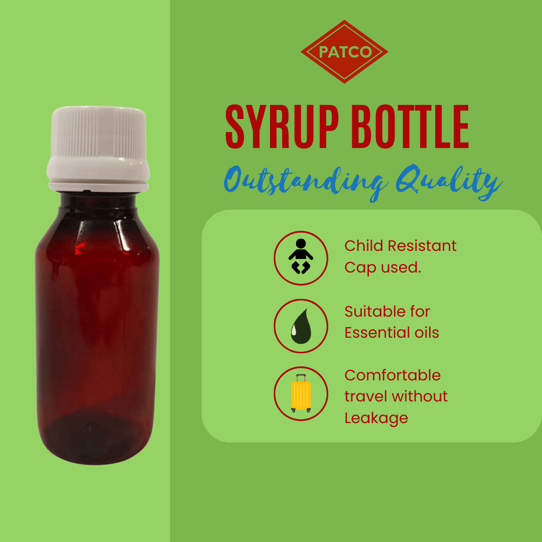 100ml Empty Amber PET Syrup Bottles : Perfect for pharmaceuticals, Patco Pharma, Plastic Containers, patco-pharma-100ml-empty-amber-pet-syrup-bottles-amber-white-seal-caps, , Patco Pharma