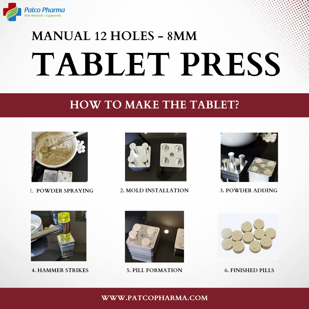 12 Holes Manual Tablet Press Machine (Size 8mm)