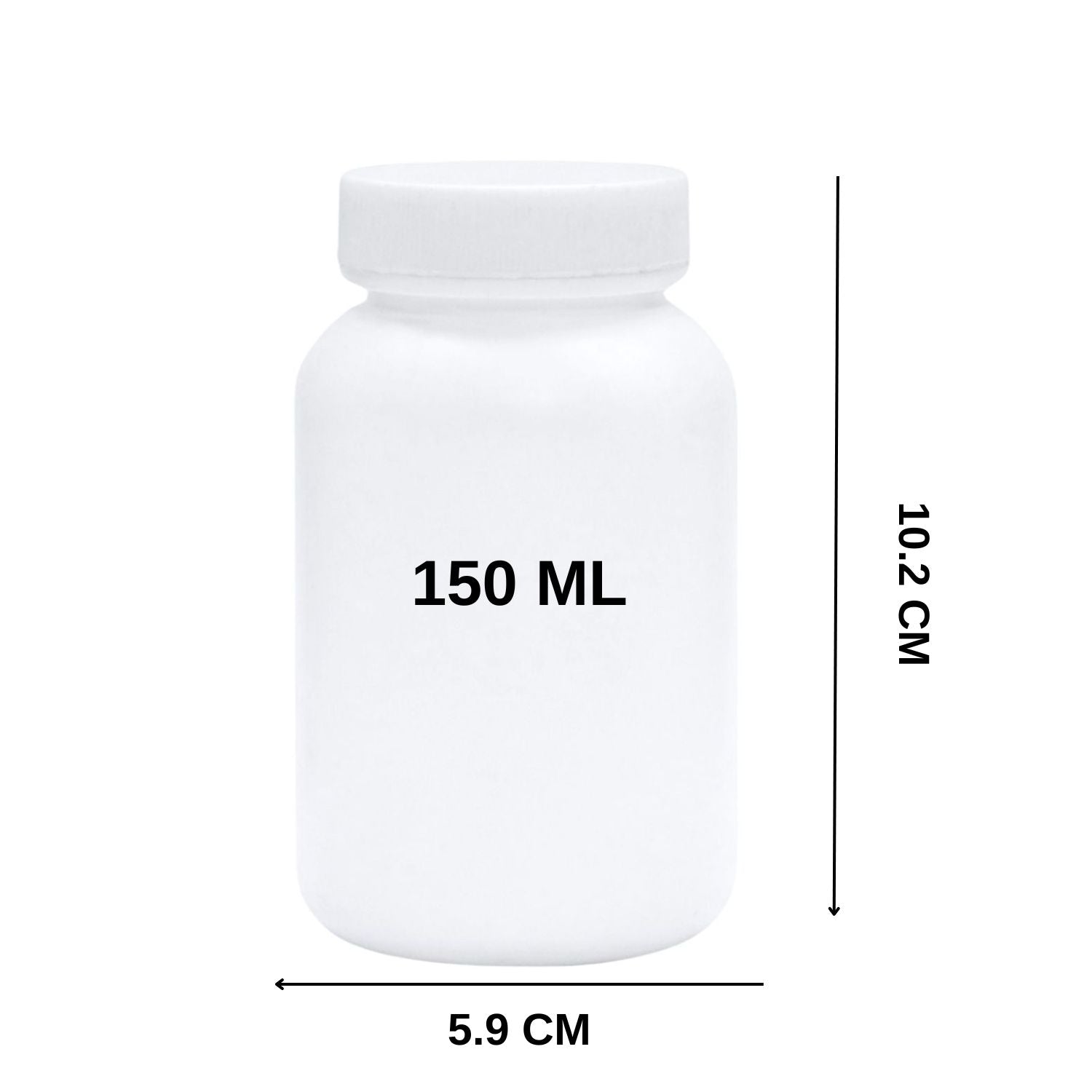 150ml White HDPE Bottle for Secure Storage.