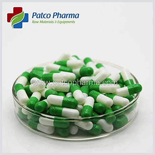 Size 00 Green/White Empty Gelatin Capsule (950mg powder capacity)