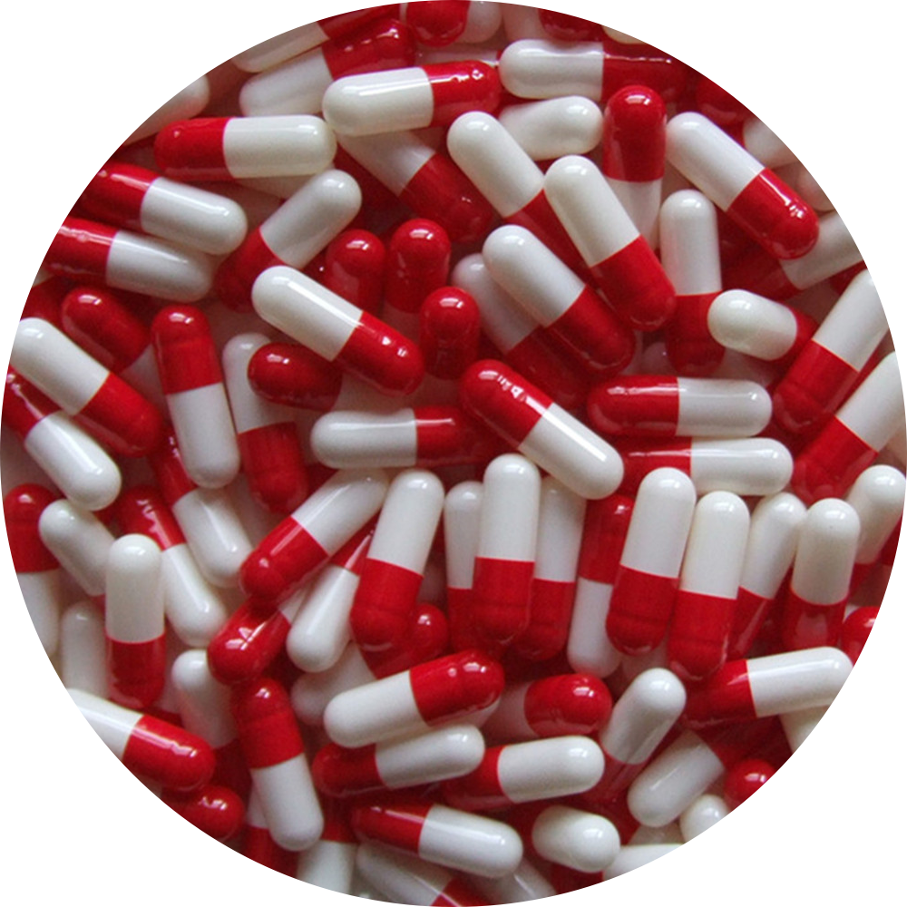 Size 0 Red/White Empty Gelatin Capsules Bulk Buy 100000Pcs