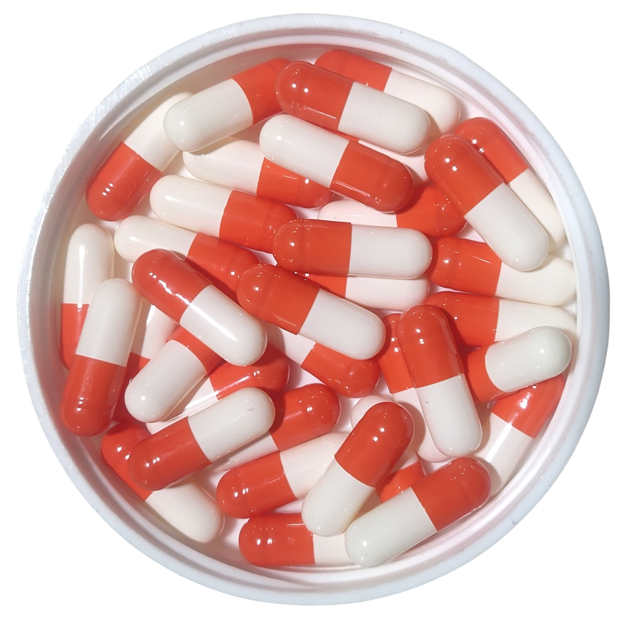 Size 3 Orange/White Empty Gelatin Capsule (300mg powder capacity)