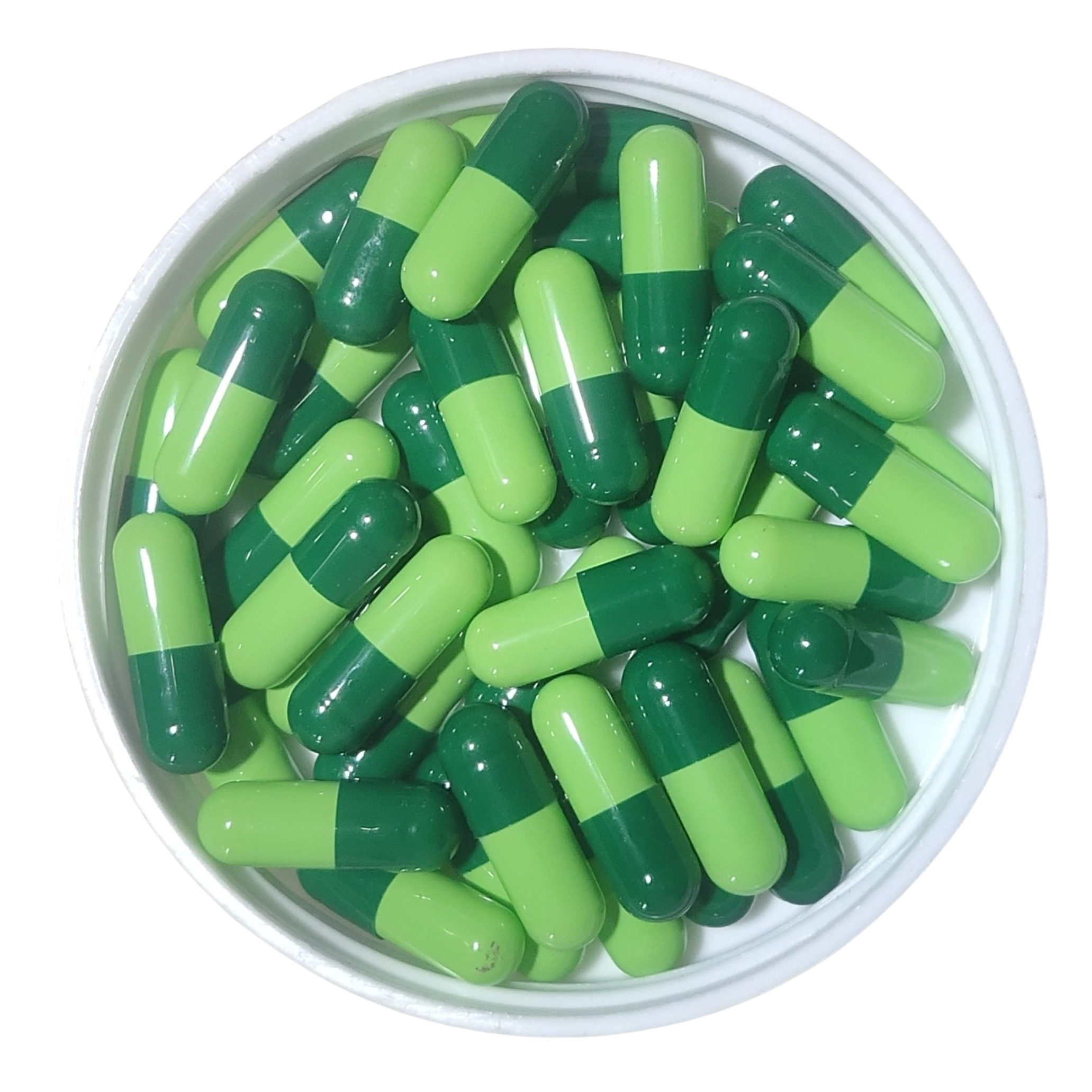 Size 3 Light Green/Dark Green Empty Gelatin Capsule (300mg powder capacity)