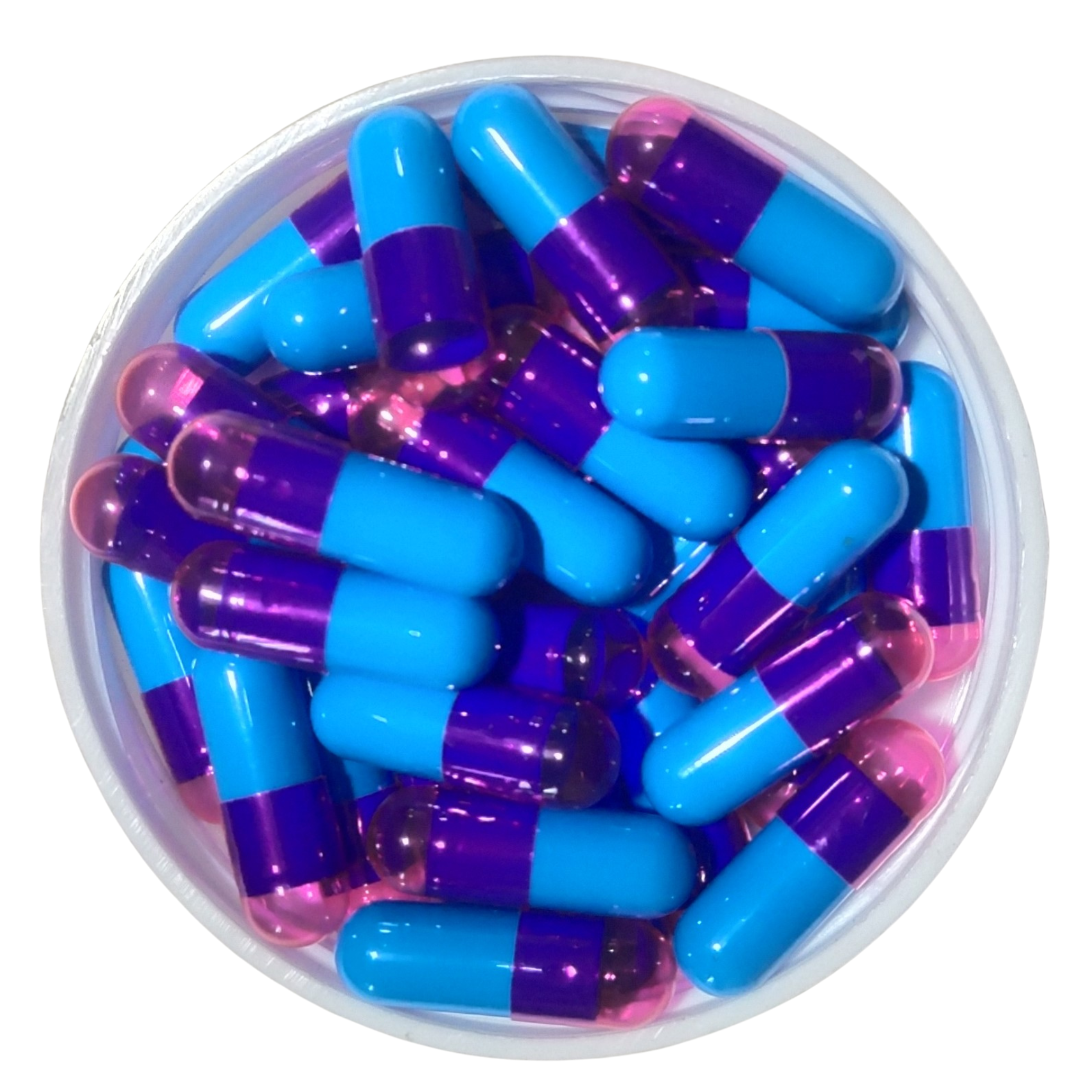 Size 1 Blue/Pink Empty Gelatin Capsule (400mg powder capacity)