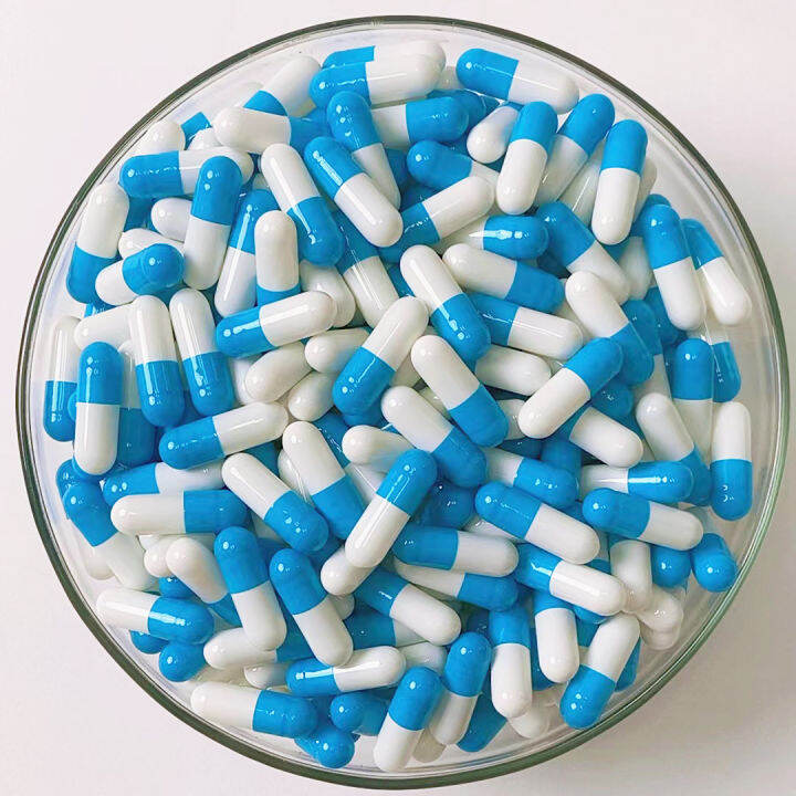 Size 0 SkyBlue/White Empty Gelatin Capsules Bulk Buy 100000Pcs