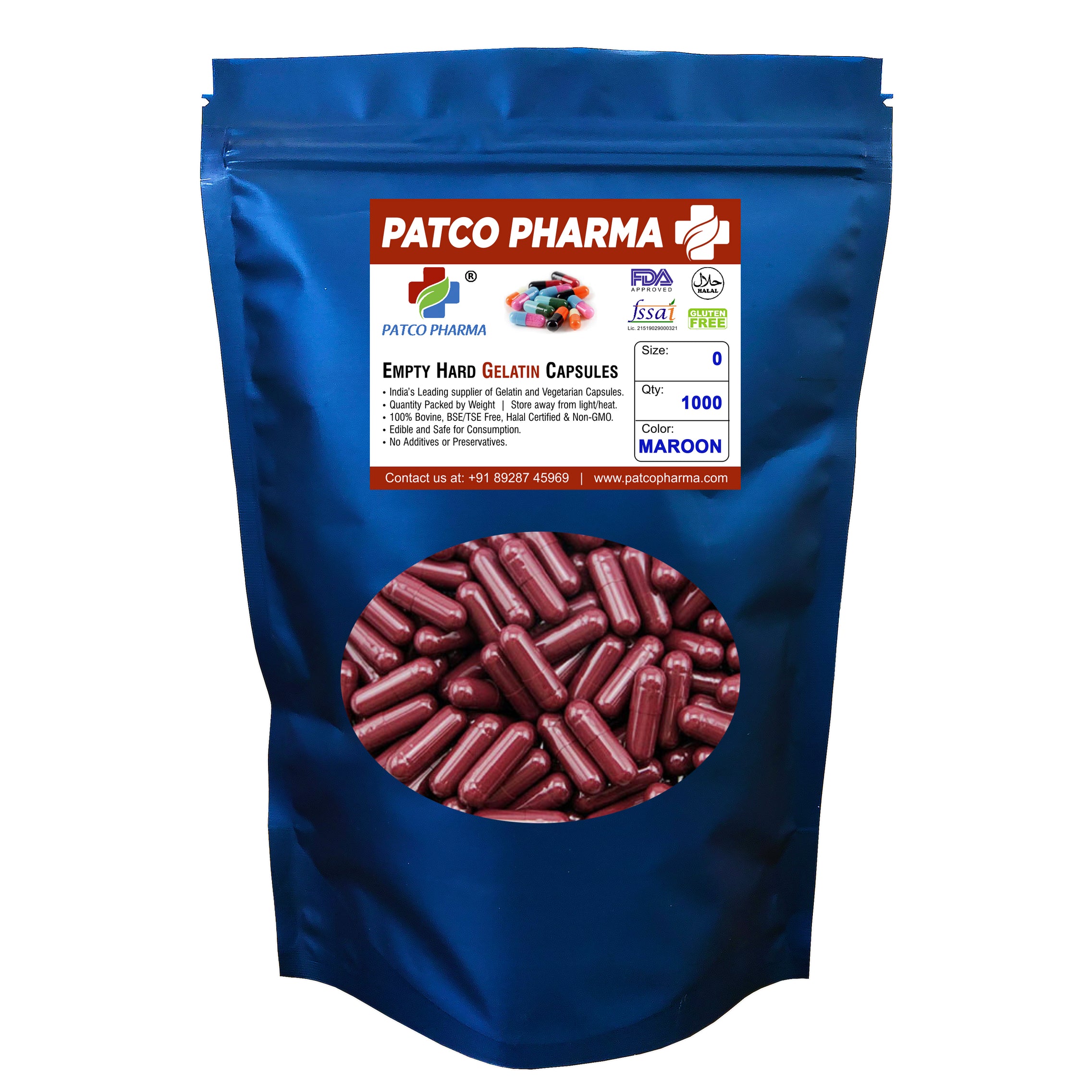 Size 3 Pink/CT Empty Gelatin Capsule Patco Pharma