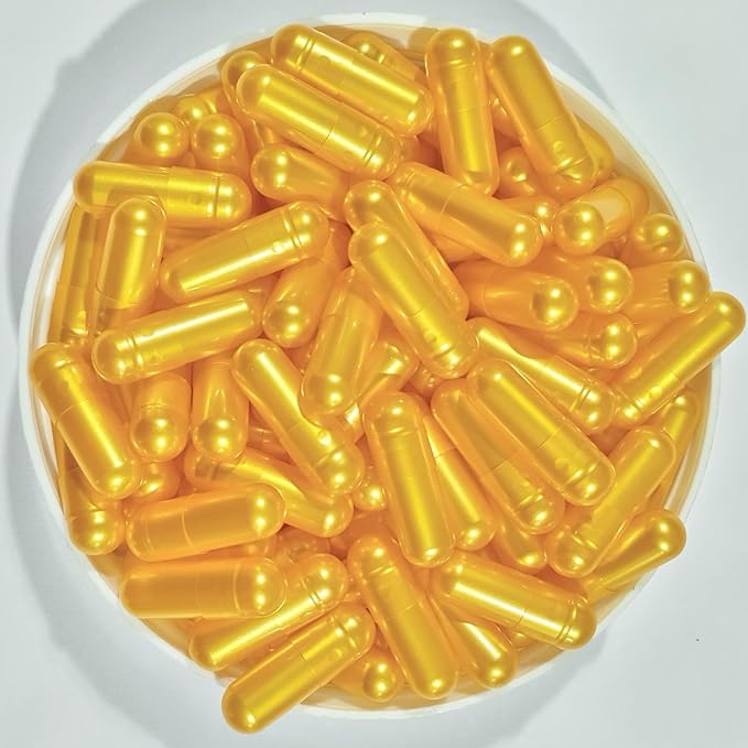 Size 00 Metalic Yellow Empty Gelatin Capsule (950mg powder capacity)