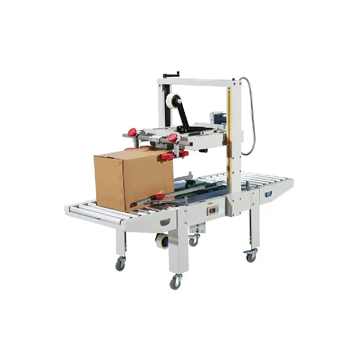 Carton taping machine with universal head sealing a carton