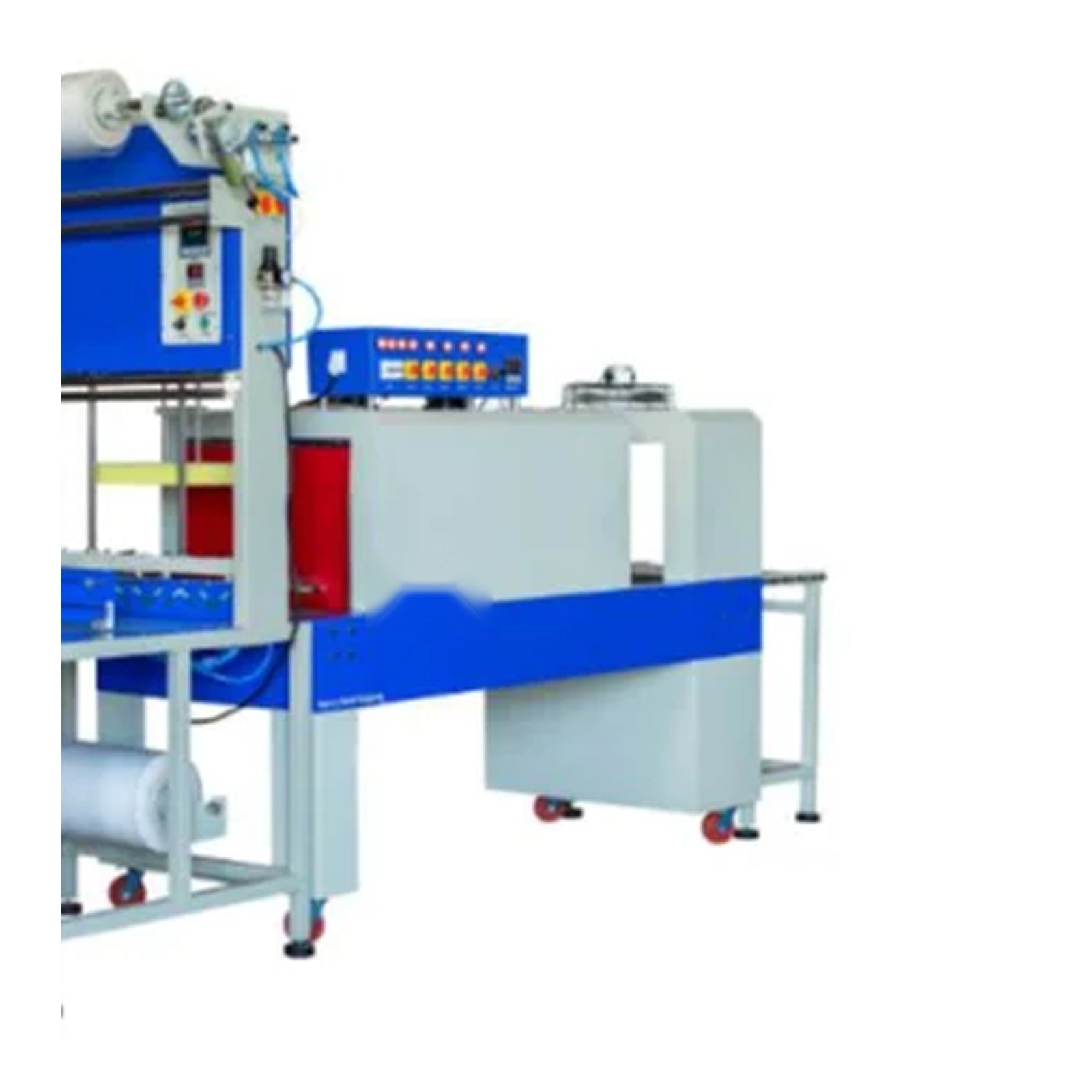 Semi automatic sleeve wrapping machine up to 1 litre with shrink tunnel