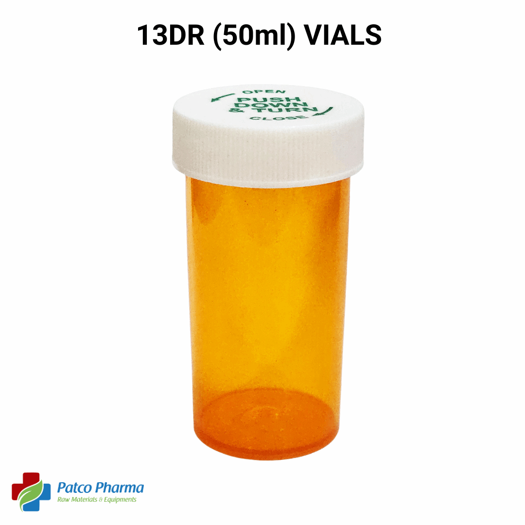 13DR (50ml) Vials: Secure Medication Storage Containers, Patco Pharma, Plastic Containers, vials-containers-for-medication-13-dram, 13 dr, 13 dram, 13DR, 13DR vial, 20 vial, 50ml, amber vials, conical vial, crc, dram vials, laboratory vials, plain vial, plastic vials, plastic vials with caps, plastic vials with screw caps, prp vial, sample collection vials, sample vials, small vials, sterile empty vials, type of vial, vial, vial 20, vial 20DR, vial amber, vials, Vitamin Dosage Capsules, Patco Pharma