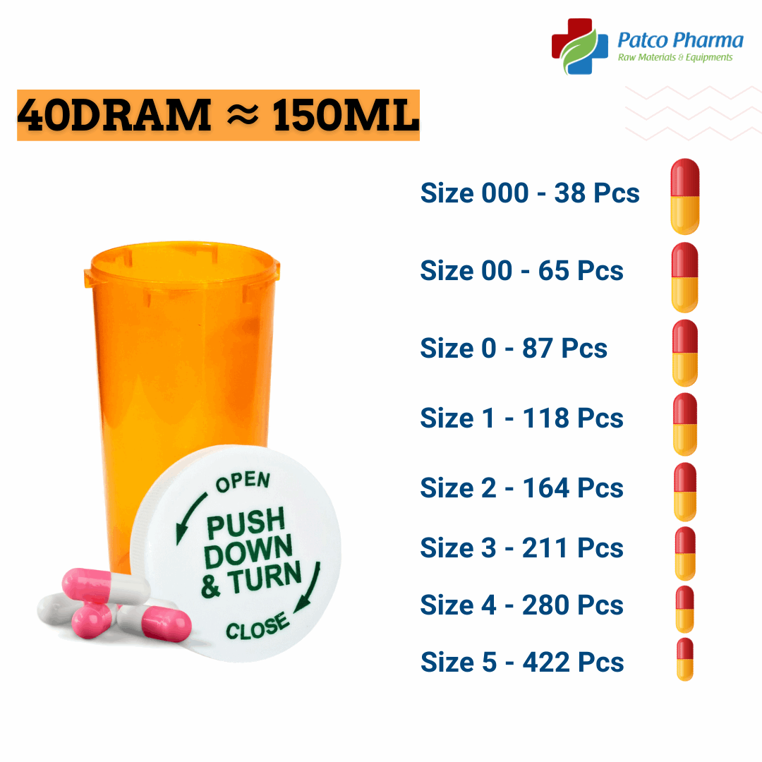 Patco Pharma 40DR (150ml) Vials: Trusted Medication Storage Containers ...