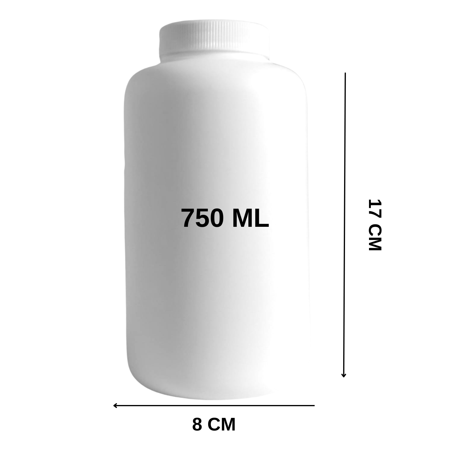 750ml White HDPE Empty Bottle