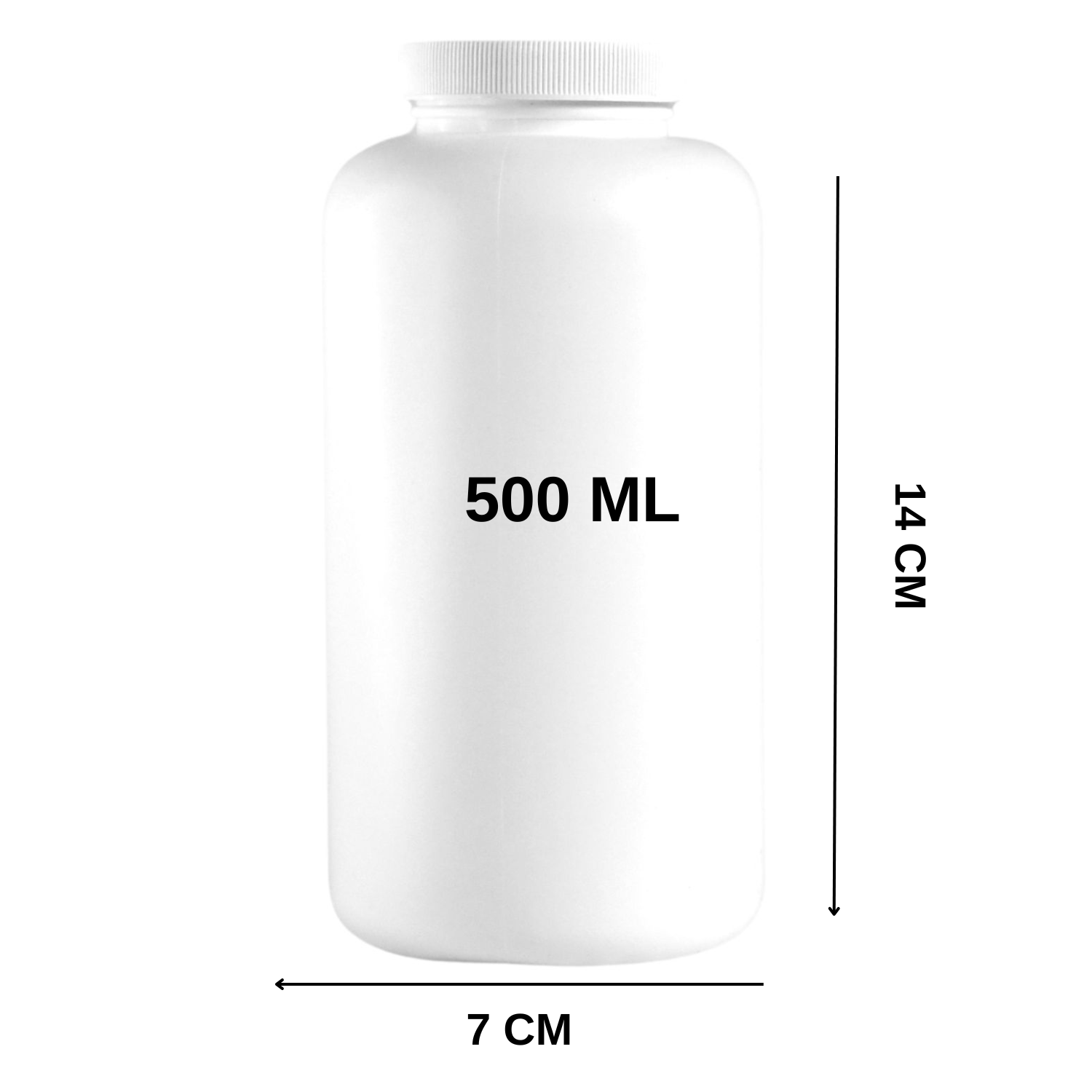 500ml White HDPE Empty Bottle