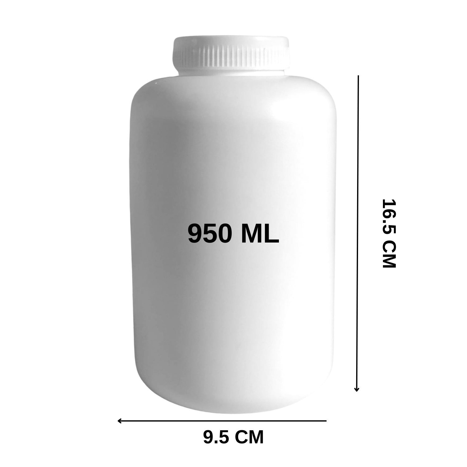 950ml White HDPE Empty Bottle