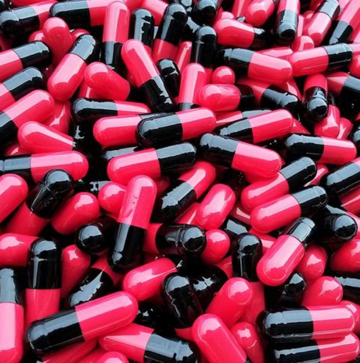 Size 0 Red/Black Empty Gelatin Capsules Bulk Buy 100000Pcs