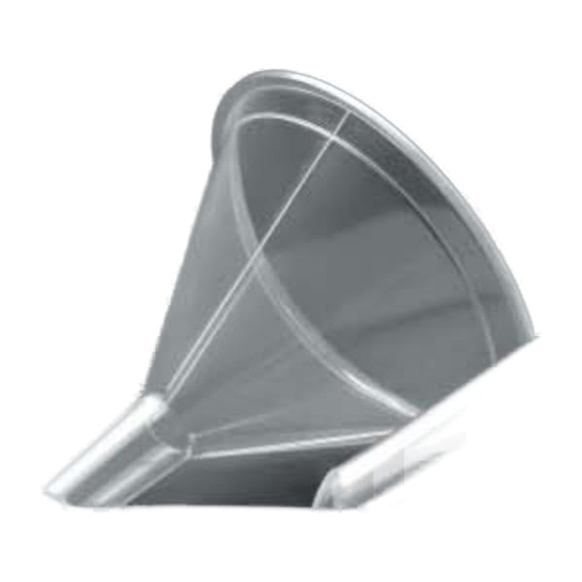 62 mm clear polypropylene analytical funnel with long stem