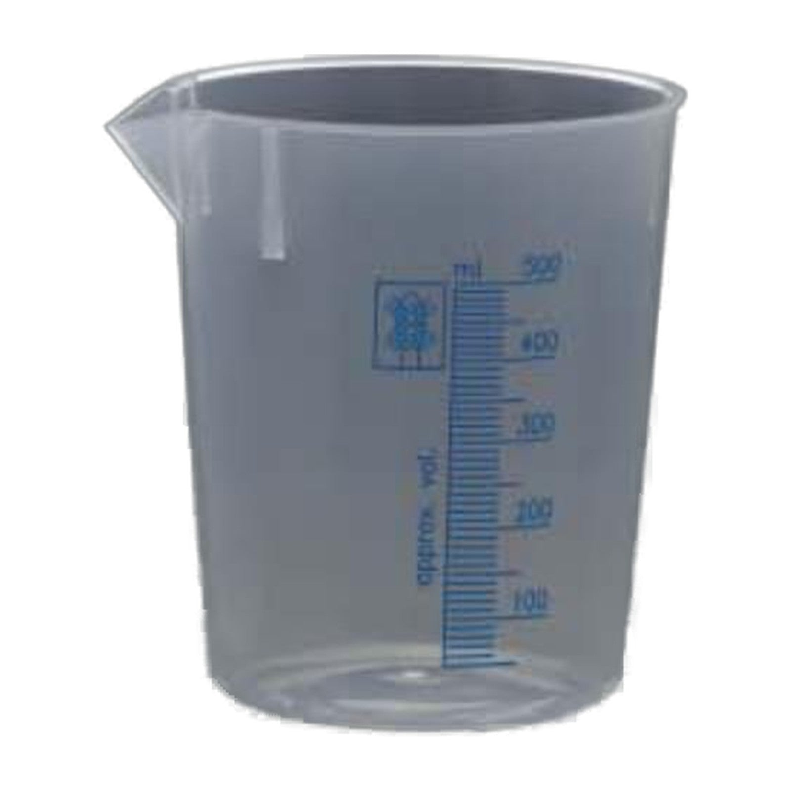 500 ml polypropylene laboratory beaker with blue printed graduations