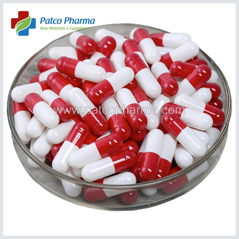 Size 0 Red/White Empty Gelatin Capsule Patco Pharma
