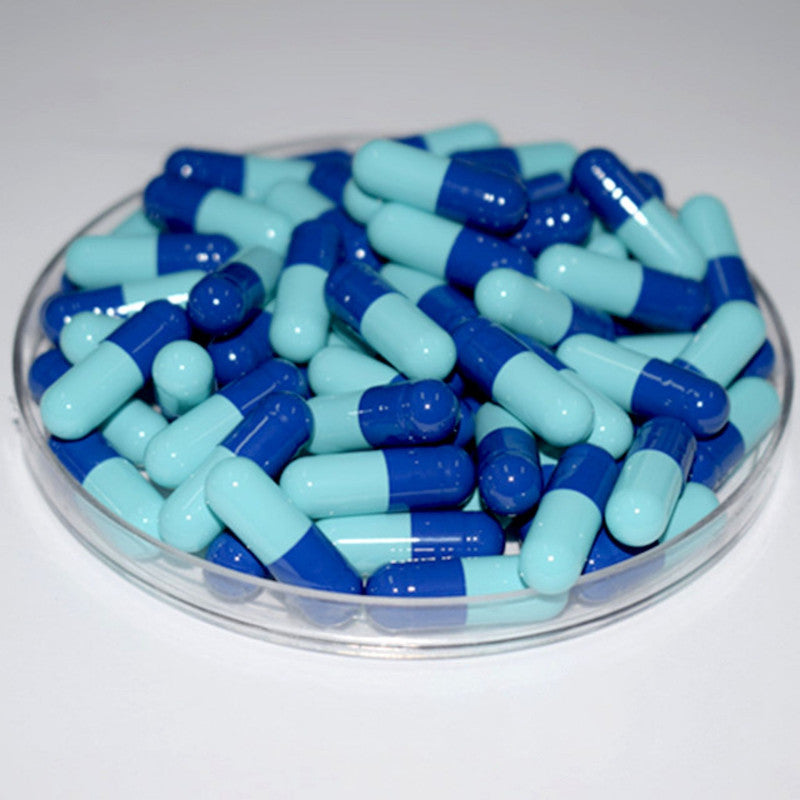 Size 0 Dark Blue/Light Blue Empty Gelatin Capsule Patco Pharma