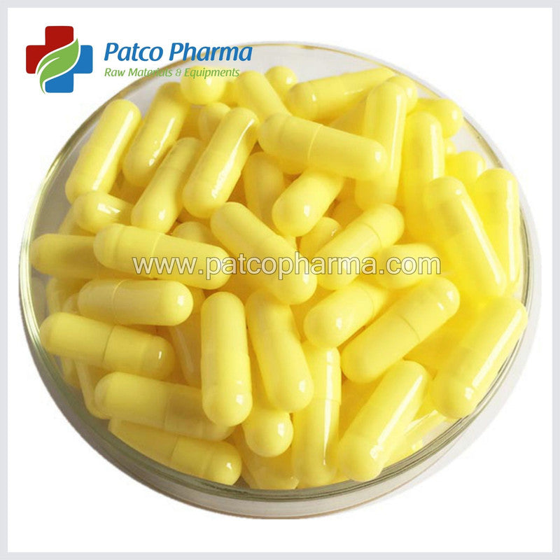 Size 0 Yellow Empty Gelatin Capsule Patco Pharma