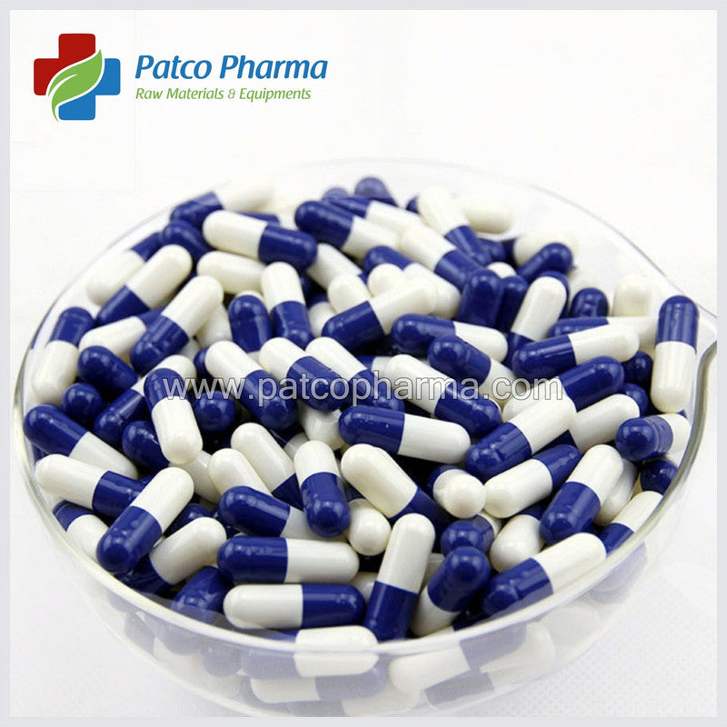 Size 00 Navy Blue/White Empty Gelatin Capsule Patco Pharma