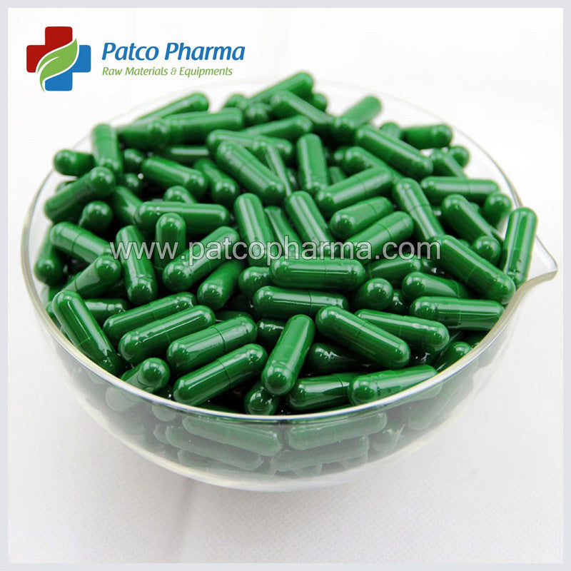 Size 0 Green Empty Gelatin Capsule Patco Pharma